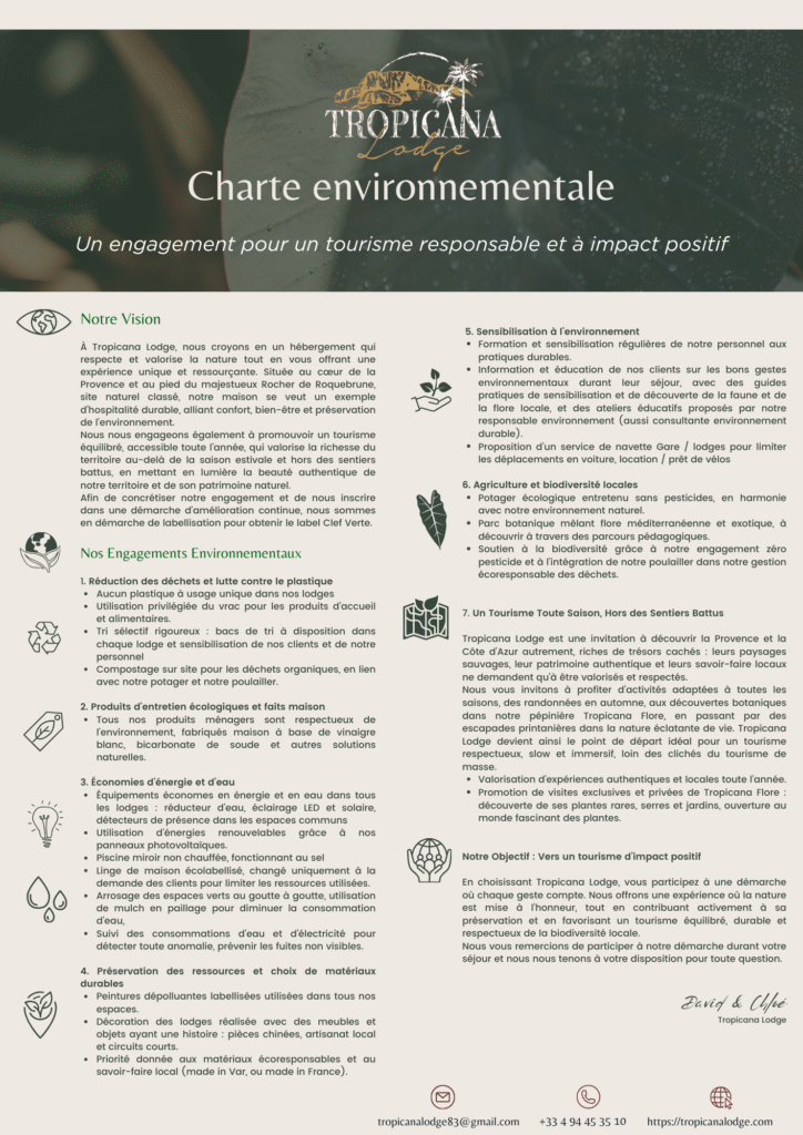 Tourisme durable à Roquebrune-sur-Argens - charte environnementale