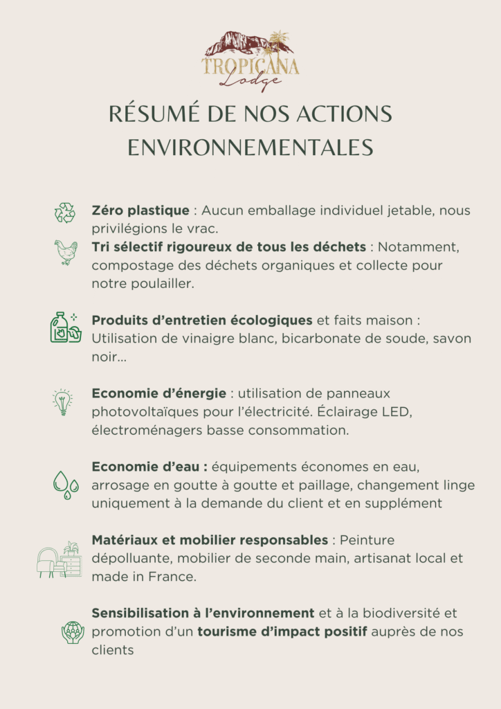 Tourisme durable à Roquebrune-sur-Argens tropicana lodge actions environnementales
